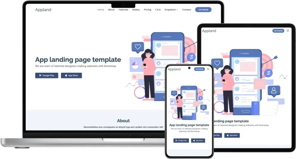 Appland - Free Bootstrap App landing page template