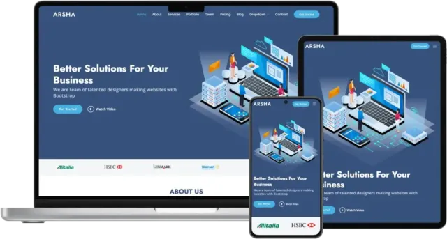 Arsha - Free Corporate Bootstrap HTML Template
