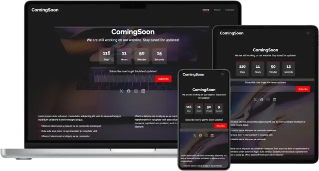 ComingSoon - Free Under Construction Bootstrap Template