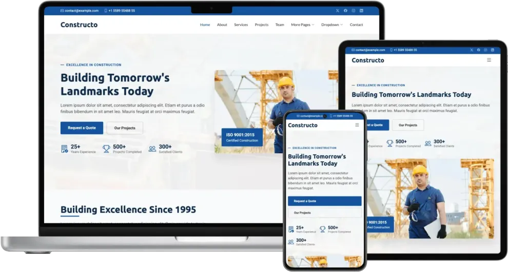 Constructo - Bootstrap Template for Construction Companies