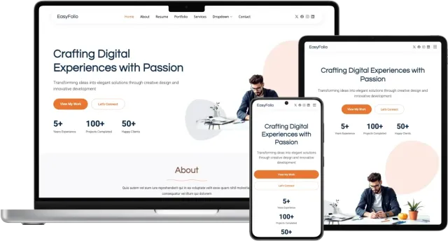 EasyFolio - Modern & Responsive Portfolio Bootstrap Template