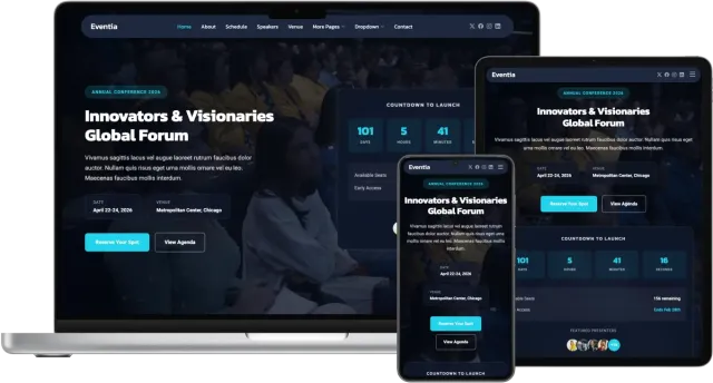 Eventia - Event Website Template for Conferences and Meetups