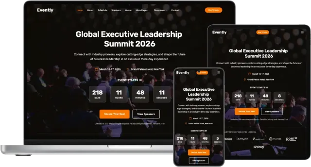 Evently – Modern Bootstrap Template for Events, Conferences, and Seminars