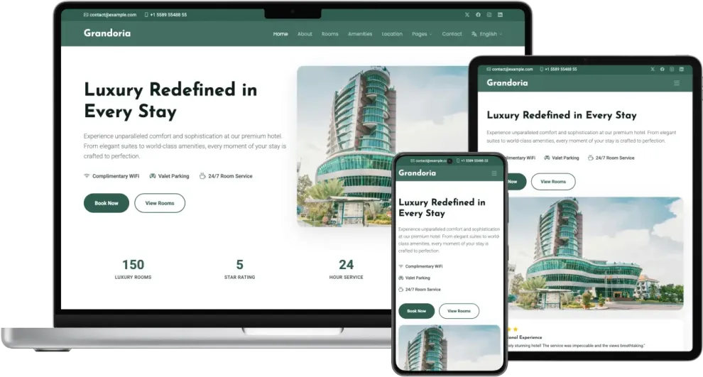 Grandoria - Luxury Hotel & Resort Website Template