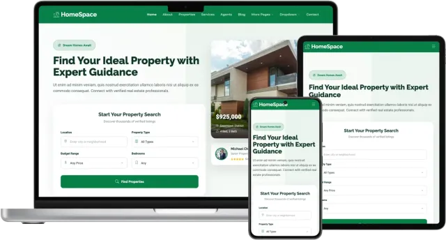 HomeSpace – Responsive Real Estate Bootstrap Website Template