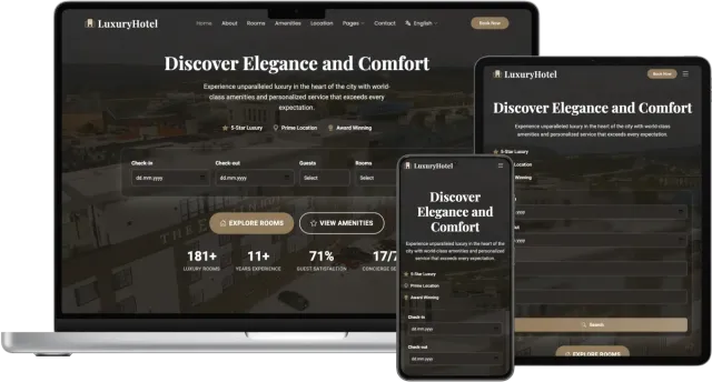  LuxuryHotel – Bootstrap Website Template for Hotels and Resorts