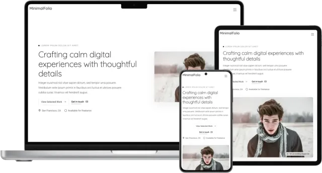 MinimalFolio - Clean and Modern Personal Portfolio Bootstrap Template