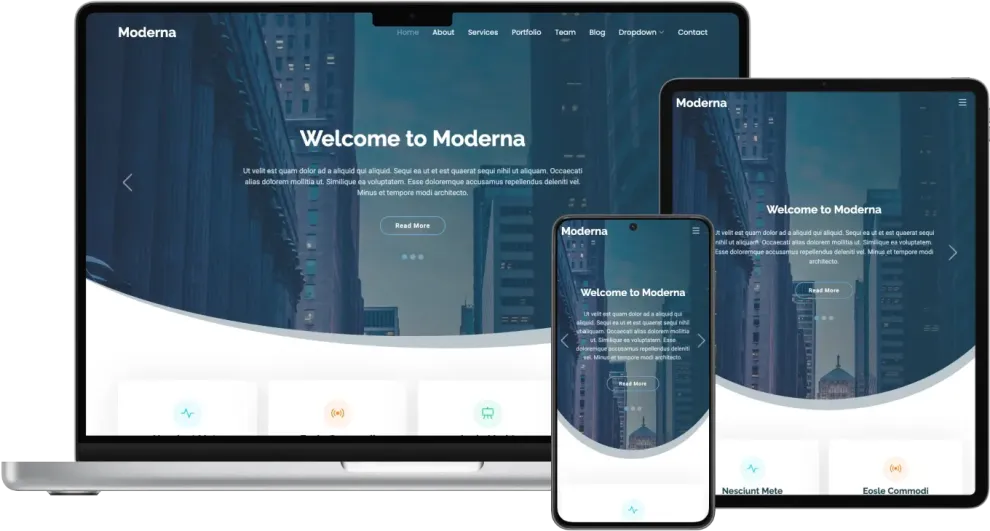 Moderna - Free Bootstrap template for corporate