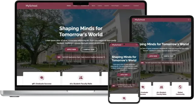 MySchool – Bootstrap Website Template for Schools