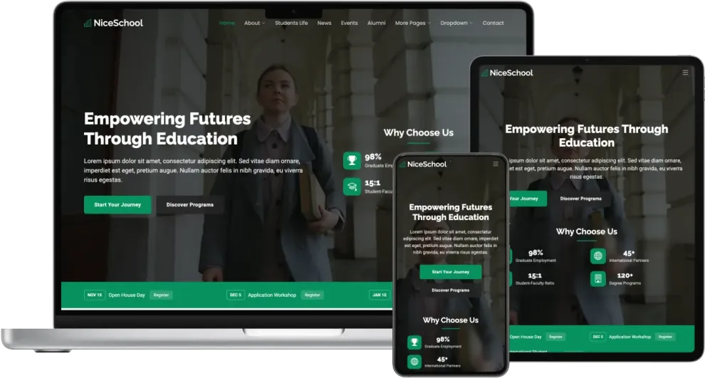 Nice School – Bootstrap Template for Schools, Colleges and Universities