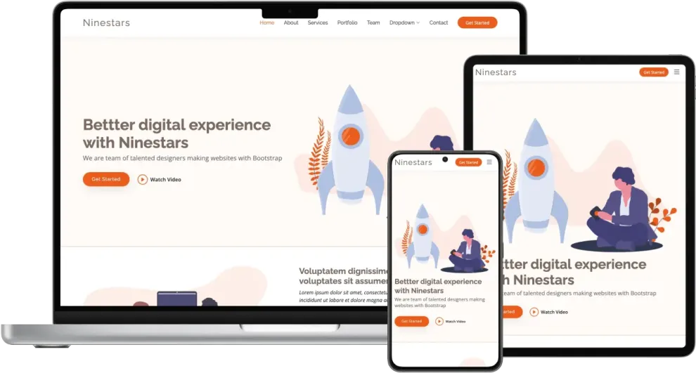 Ninestars - Free Bootstrap theme for creative
