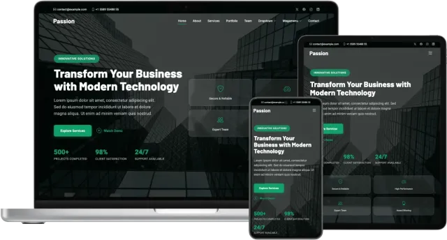 Passion - Multipurpose Bootstrap Website Template