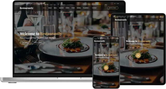 Restaurantly - Restaurant Website Template