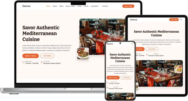 Savora – Modern Bootstrap Restaurant Template