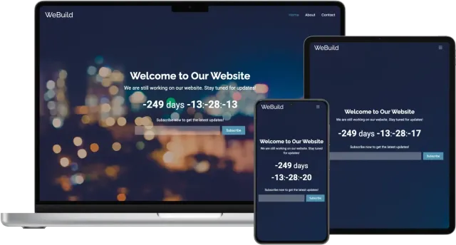 WeBuild - Free bootstrap coming soon template with countdown