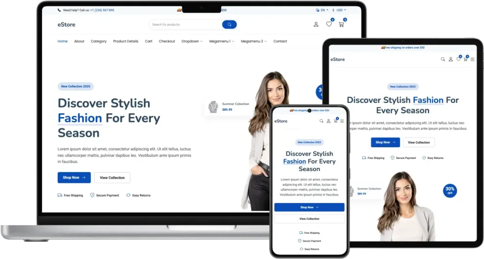 eStore - Responsive Bootstrap eCommerce Website Template