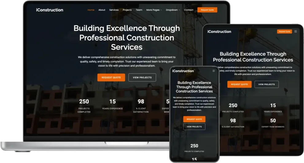 iConstruction – Professional Bootstrap Template for Construction Websites